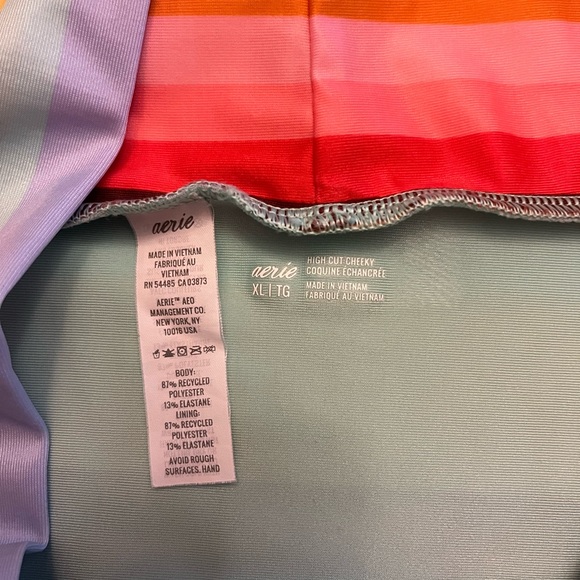 Aerie High Cut Stripe Bikini Bottoms - Picture 3 of 5